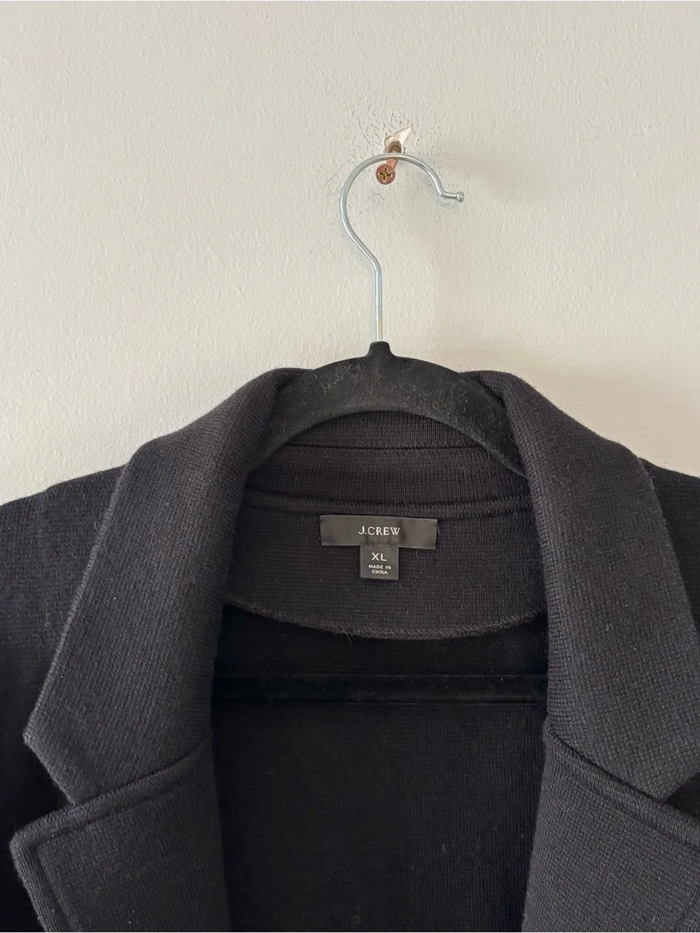 J. Crew Sophie Open Front Sweater Blazer Cardigan Thick Knit Collared Black